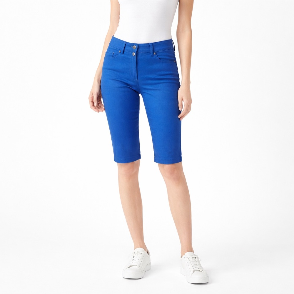 SHANA Low Waist Vibrant Blue Bermuda Pants Small
